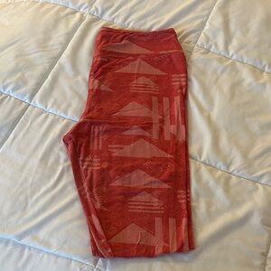 LuLaRoe Red Geometric Leggings